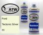 Preview: Ford, Tectonic Silver, HI: 400ml Sprühdose + 400ml Klarlack - Set, von ATW Autoteile West.